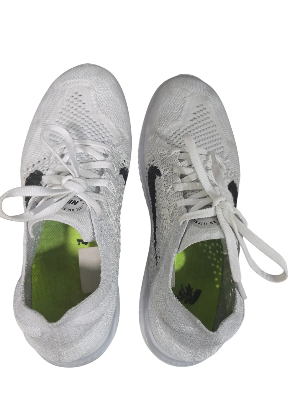 Nike Free RN Flyknit 2022 Women's White Platinum Running Shoes Size 8.5